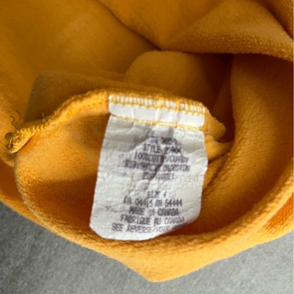 [XL/PTP:23”]Vintage Yellow Neck Zip Pullover Cotton Sweatshirt - Picture 9 of 9